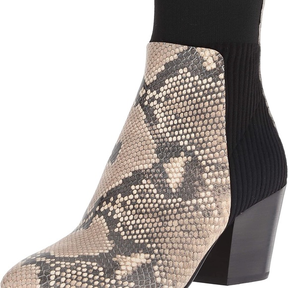 DOLCE VITA Caris Sock Bootie Python Snake Black - Picture 6 of 7